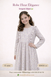 Robe fleur élégance - 11 ans